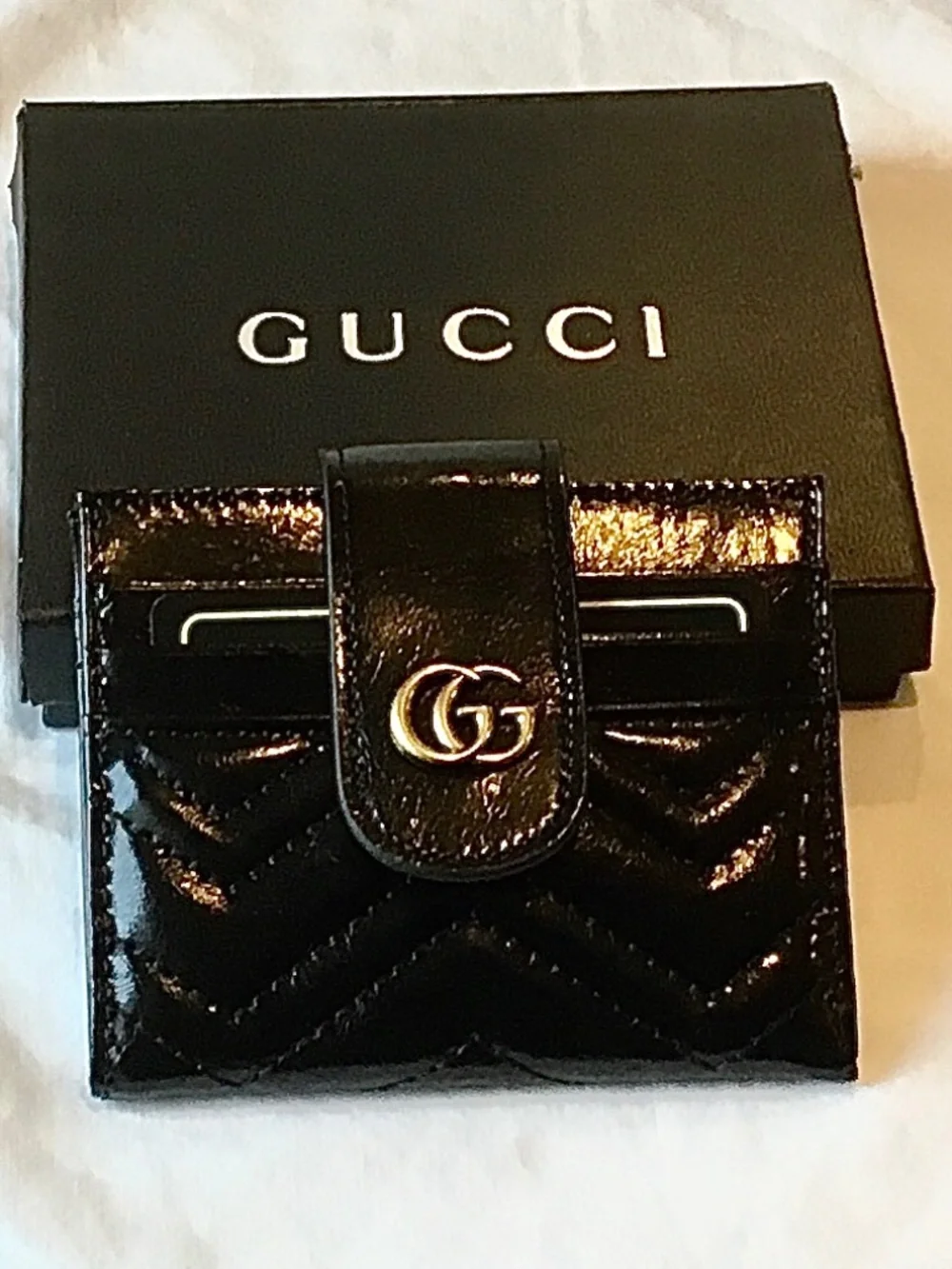 GUCCI SMAL BLACK UNISEX CARDS ORGANIZERS LEATHER WALLET